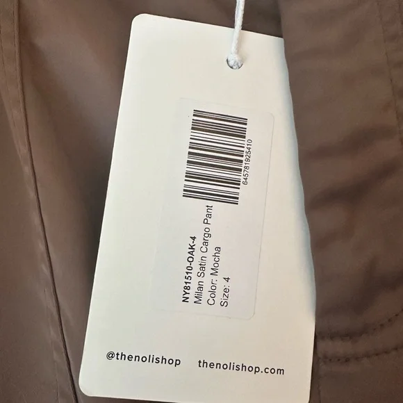 BNWT chocolate brown “mocha” Milan satin cargo The Noli Shop pants 4 - Picture 6 of 8